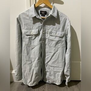 Ralph Lauren RRL Light Blue Striped Button-Front Shirt